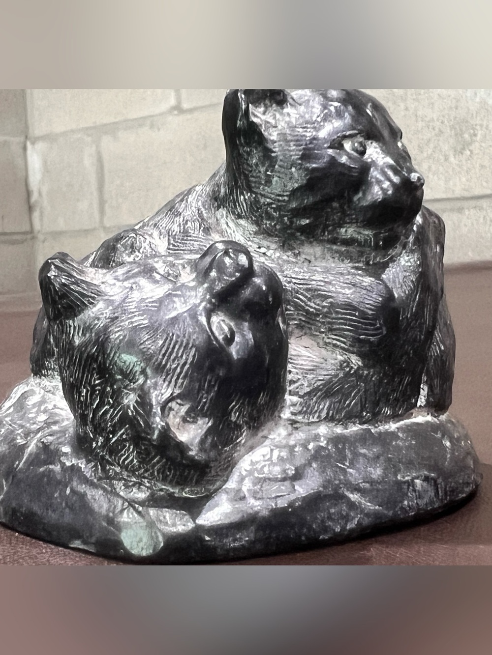 Al Wolf Handmade Stone Bear Figurine Sculpture Collectible